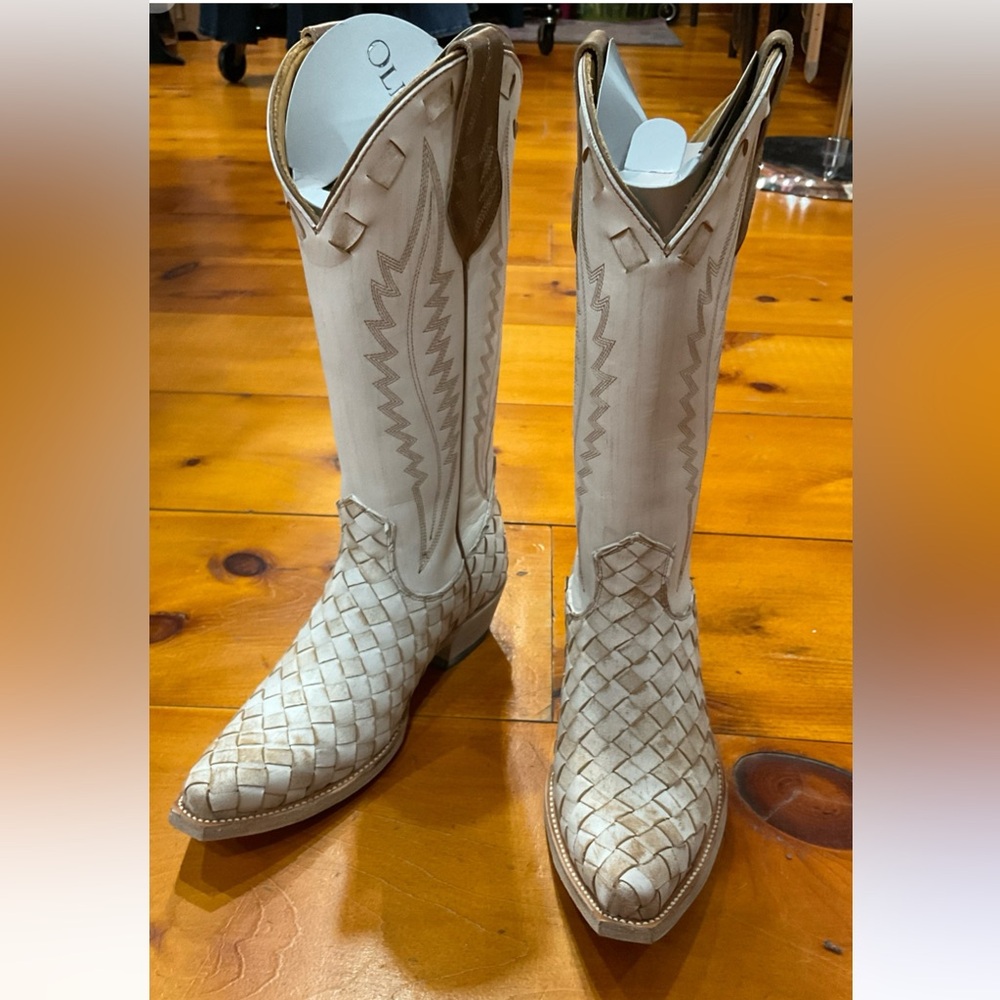 Old Gringo Reptilian western boots cowgirl cowboy weaved design RTL $595 7.5 NIB - Picture 10 of 10